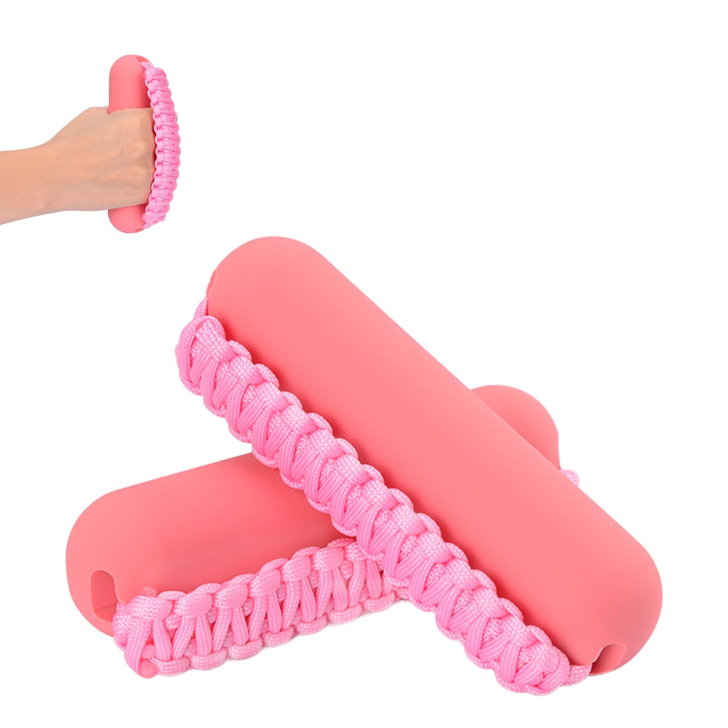 Hikeen Hand Weights Set for Women Men, Soft Dumbbells of 2 (1lb Each), Walking Weight with Hand Strap for Aerobics, Jogging, Running(Pink,2lb sets)