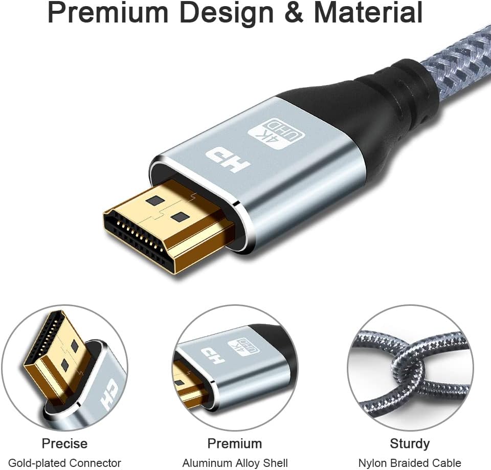 4K 60HZ 30 18 2.0 2.2/1.4, 3D, 2160P,1080P 28AWG PS4/3, HDMI Cable Foot, High Speed Gbps HDMI Cable, HDR, HDCP HDMI