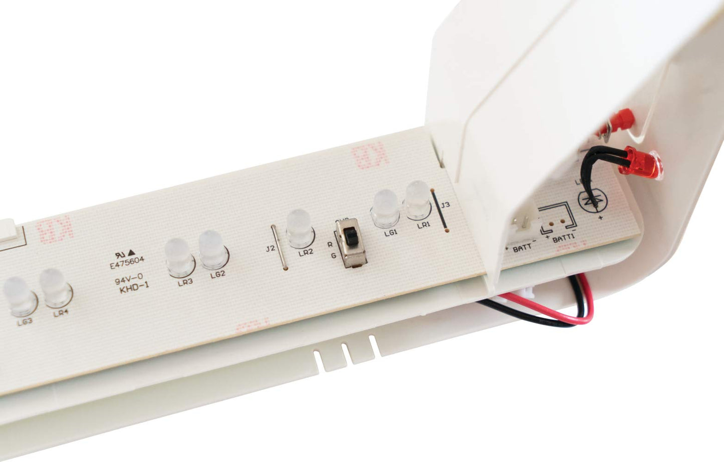 Lithonia Lighting Basics LED Exit Sign/Emergency Light Combo, Red/Green Switchable Exit Sign and Emergency Lights for Business, 2-Head Fixture, Round Lights, Remote Capacity, White (ECRG HO RD M6)