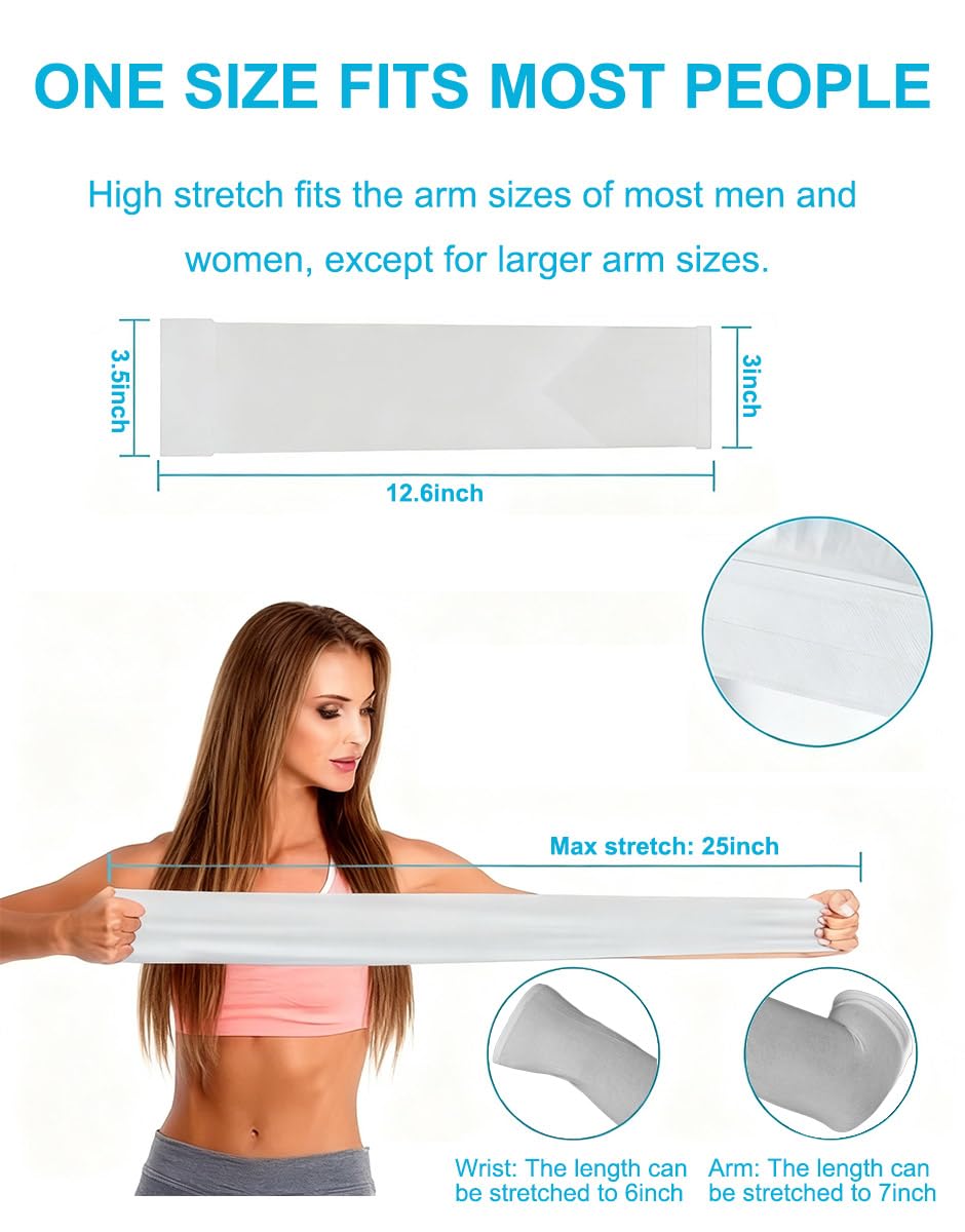 6 Pairs UV Protection Arm Sleeves for Men Women Cooling Compression Sleeves with Tattoo Cover Up Elasticity Sun Sleeve with Anti-Slip Cuffs for Football Work & Outdoor Sports Breathable Sweat-Wicking