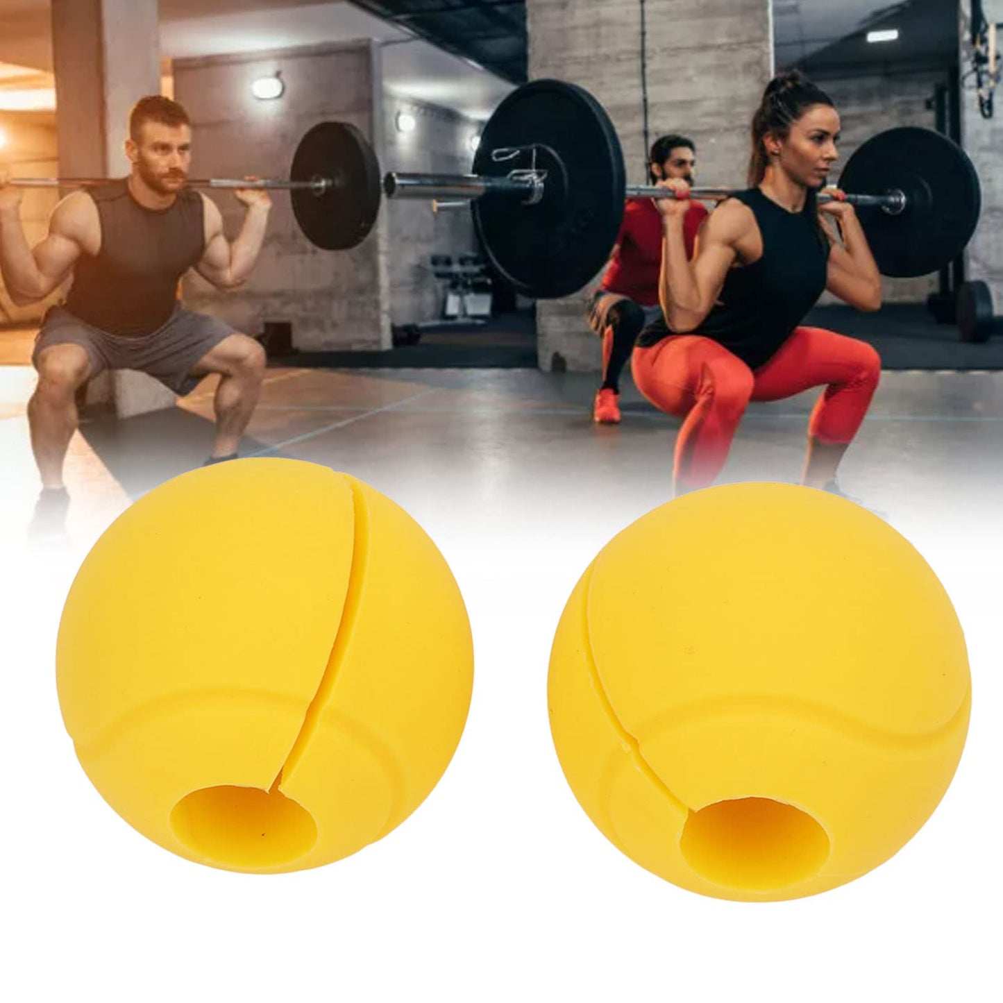 Barbell Grips for Weightlifting & Strength Training – Dumbbell Grips with Thick Silicone Adapter, Non-Slip Design for Reduced Hand Fatigue – Fits 25-30mm Bars, Home Gym Use (Yellow)