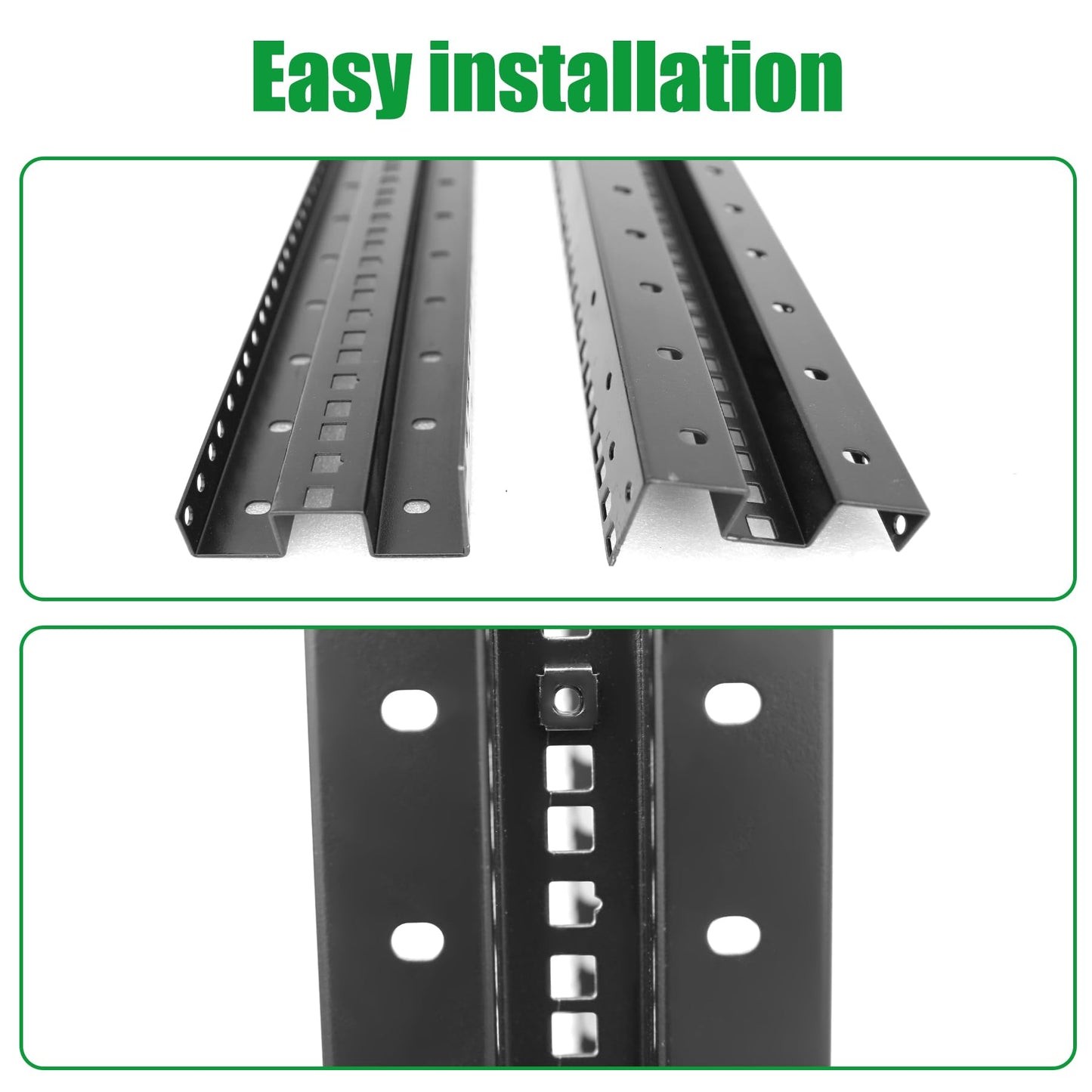 4-Post 27U Open Frame Server Rack for 19" IT Network Equipment & A/V Devices，22"-35" Adjustable Depth，Heavy Duty Free Standing Rack for Servers & AV Gear