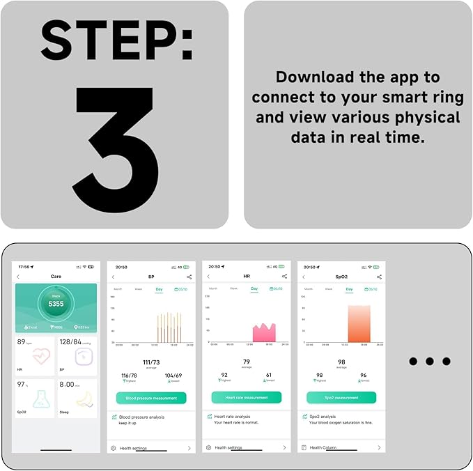 MUMU Smart Ring Sizing Kit for Women Men,Fitness Tracker Ring Sizer for Sport Monitoring,Choose Sizes 6 to 14,No Subscription Fee,IP68 Waterproof Smart Ring Size Kit(Only Ring Sizer Measuring Tool 2)