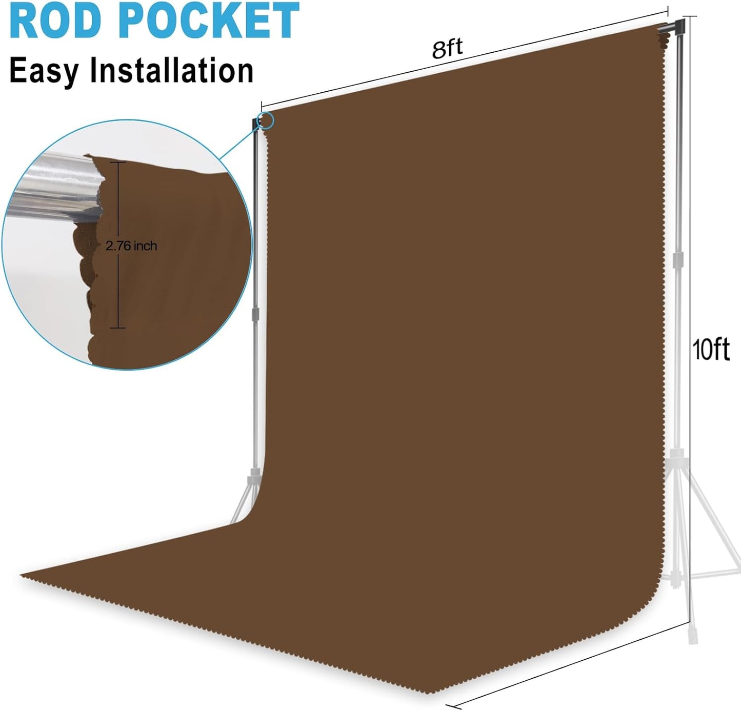 LYLYCTY 8X10 Dark Brown Backdrop for Photoshoot, Professional Photo Backdrop Background Curtain for Product