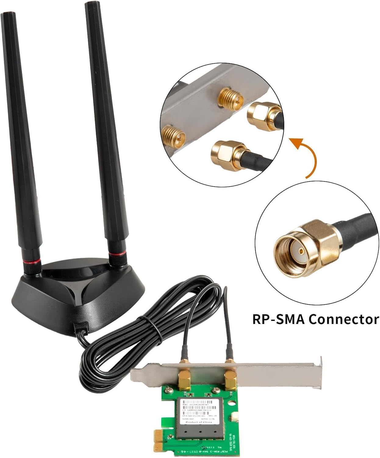 eifagur 7 9dBi 7 WiFi Antenna Magnetic Base Antenna with RP-SMA Male Connector for WiFi Router PC Desktop Computer