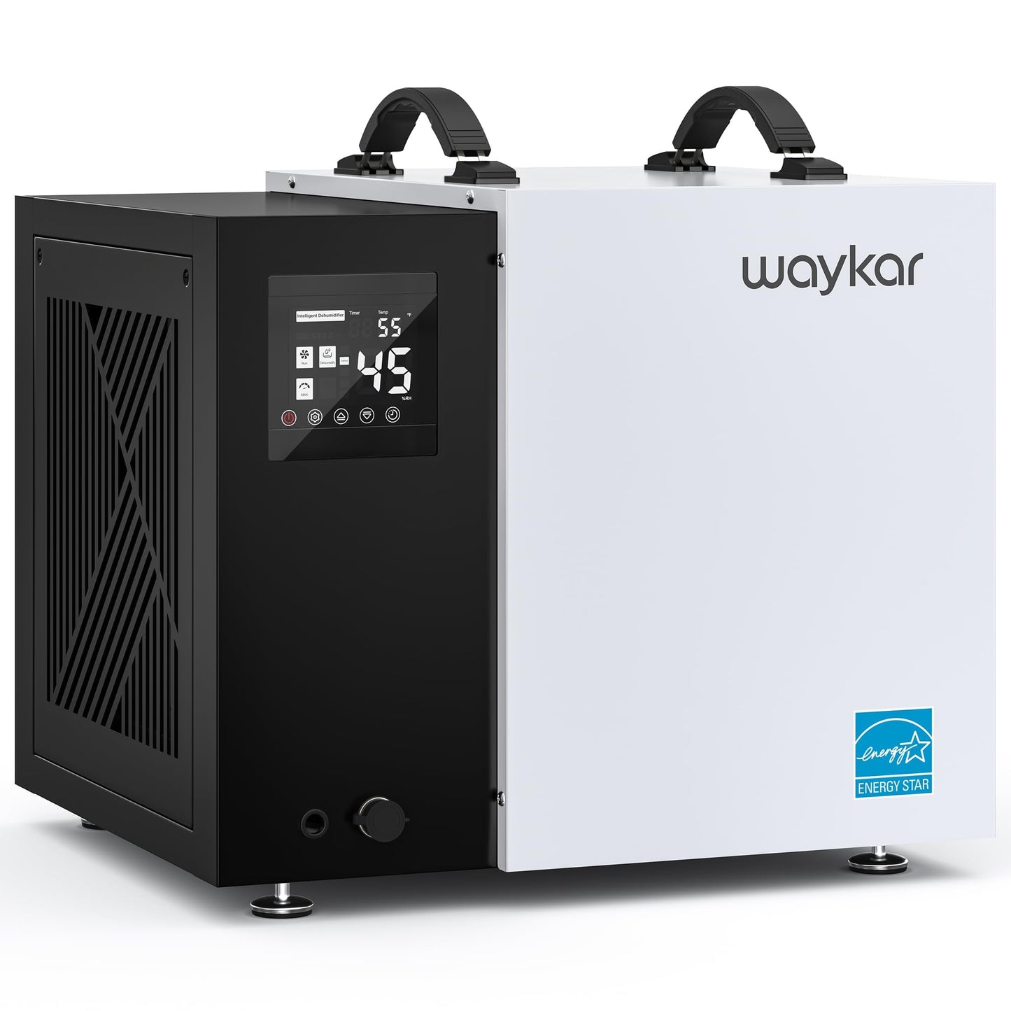 Waykar 70 Pint Energy Star Crawl Space Dehumidifier with Drain Hose for Basements, Commercial & Water Damage Spaces up to 5000 Sq. Ft., Compact, Strong Dehumidification, 5-Year Quality Coverage