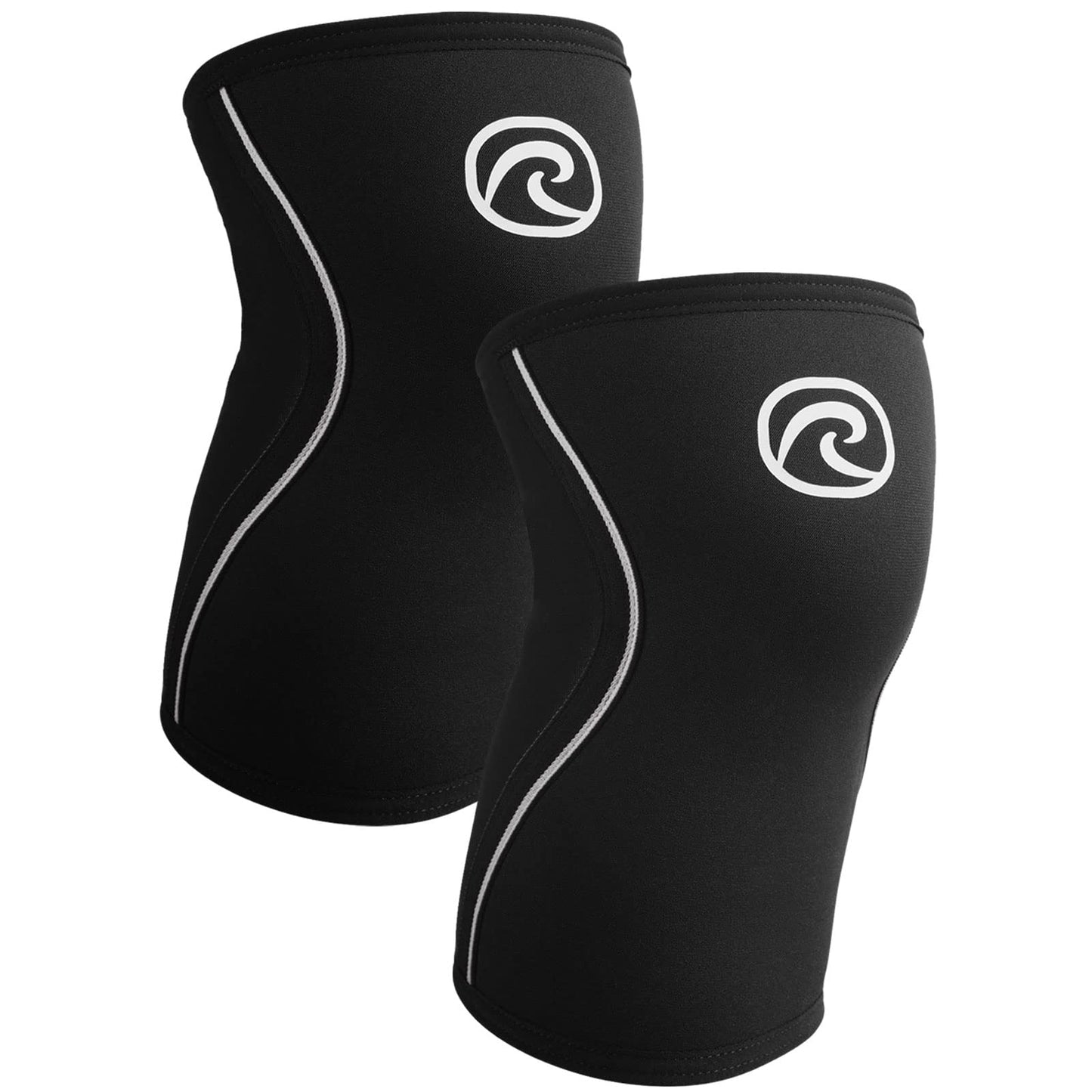 Rehband Knee Sleeve 3mm Neoprene, Lightweight Knee Brace for Endurance and Ball Sports, Unisex Compression Starter Knee-Sleeves, Breathable Running Knee Support, Colour:Black - 1 Pair, Size:Large
