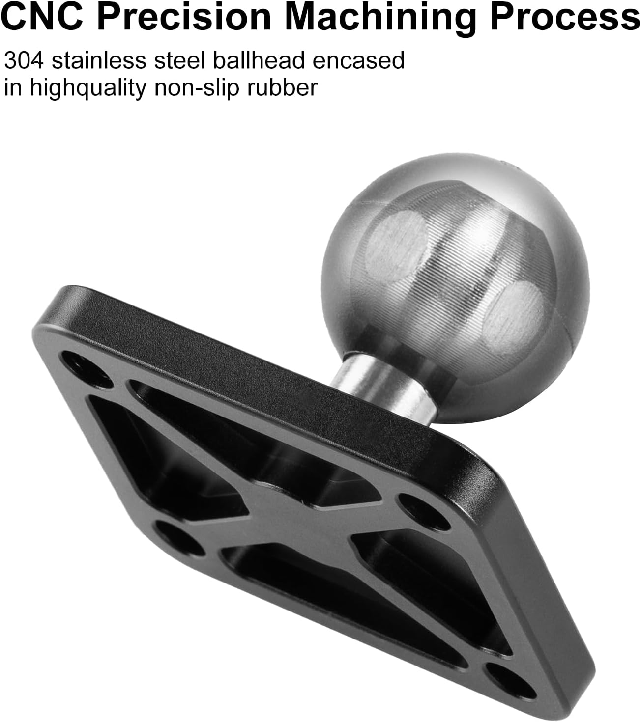 FANAUE Aluminum1'' 4-Hole 1" Ball Mount Base with AMPS Square Plate and Ball Adapter Compatible B Size Double Socket