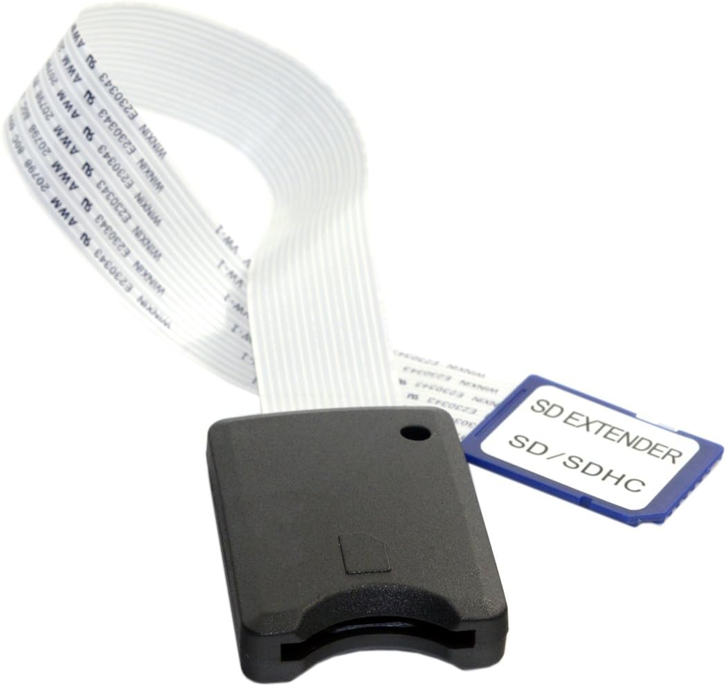 JSER 25cm Standard SD SDHC Male to SD Female Extension Memory Card Kit Soft Flat FPC Cable Extender Compatible for GPS