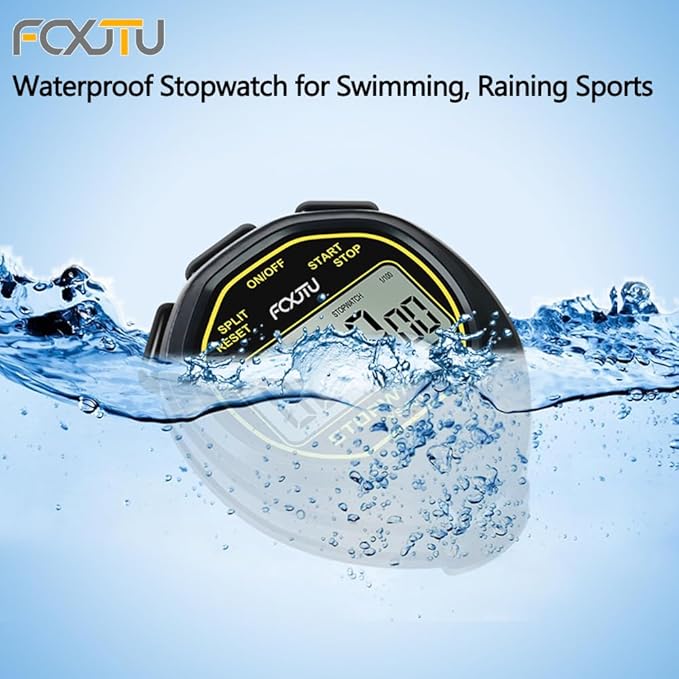 FCXJTU Digital Simple Stopwatch Timer, No Bells, No Alarm, Simple Basic Operation, Silent, Clear Display, ON/Off, Large Display for Swimming Running Training Kids Coaches Referees Teachers