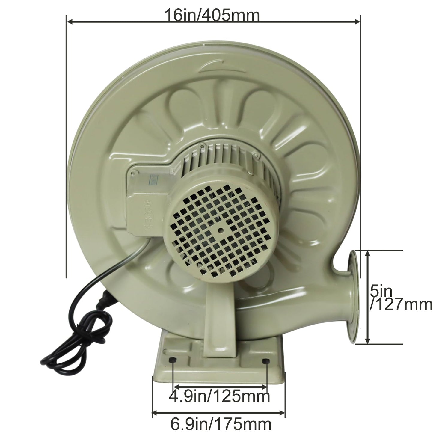 PreAsion 110V 550W Centrifugal Medium Pressure Blower, Electric Forge & BBQ Air Blower with 2.3kPa Wind Pressure, Low Noise Copper Motor for Fire Pits, Fireplaces and Outdoor Use
