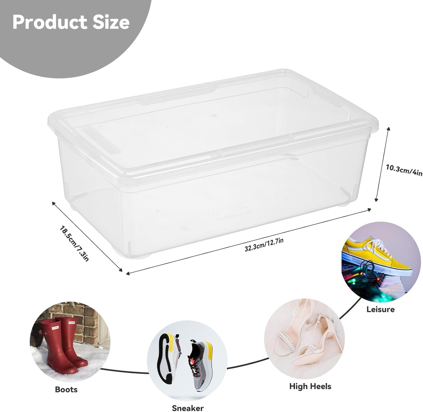 Novelinks 6 Quart Clear Plastic Storage Bins - Stackable Organizing Containers with Transparent Lids | 8 Pack