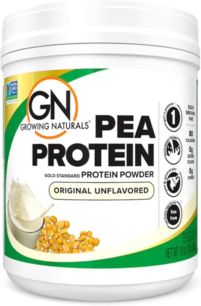 Raw Pea Protein Powder, Vegan Plant Based Protein, BCAA, Low-Carb, Low-Sugar, Original Unflavored, 1 Pound (Pack of 1)