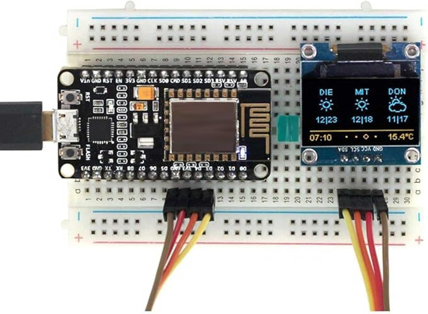 ALAMSCN DHT11 1.3" 128x64 Electronics Starter Kit,WiFi Development Board with Temperature Humidity Sensor OLED Display