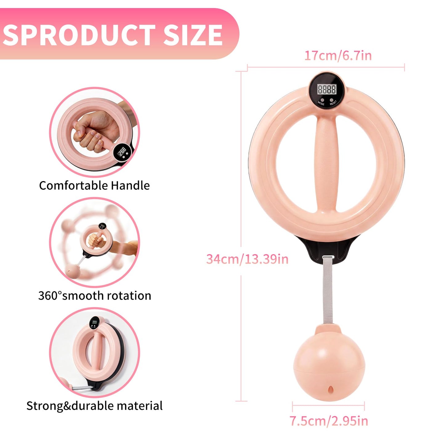 360° Rotating Wrist & Forearm Trainer for Women & Men .Arm, Wrist,Shoulder & Chest Workout Equipment for Home Gym,Upper Body Strength Training & Fitness Exercise
