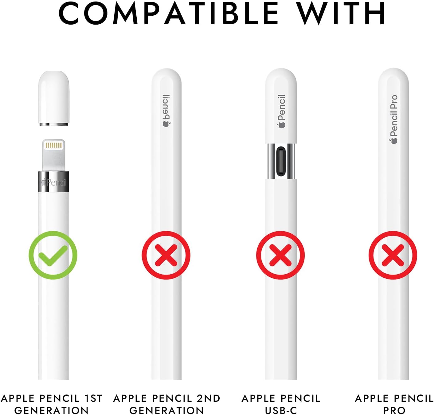 FAFALITHIC 2 Pack 1st Silicone Case Compatible with Apple Pencil Generation Cover Protective Sleeve Comfortable Grip