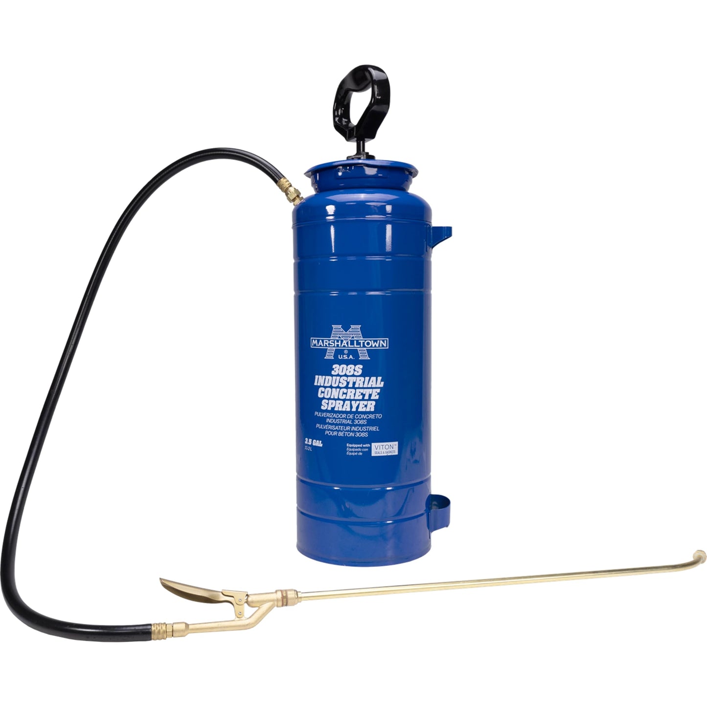 MARSHALLTOWN Industrial Concrete Sprayer, 3.5 Gallon Pump Sprayer, Brass Wand, Spray Solvents and Releases, 308S