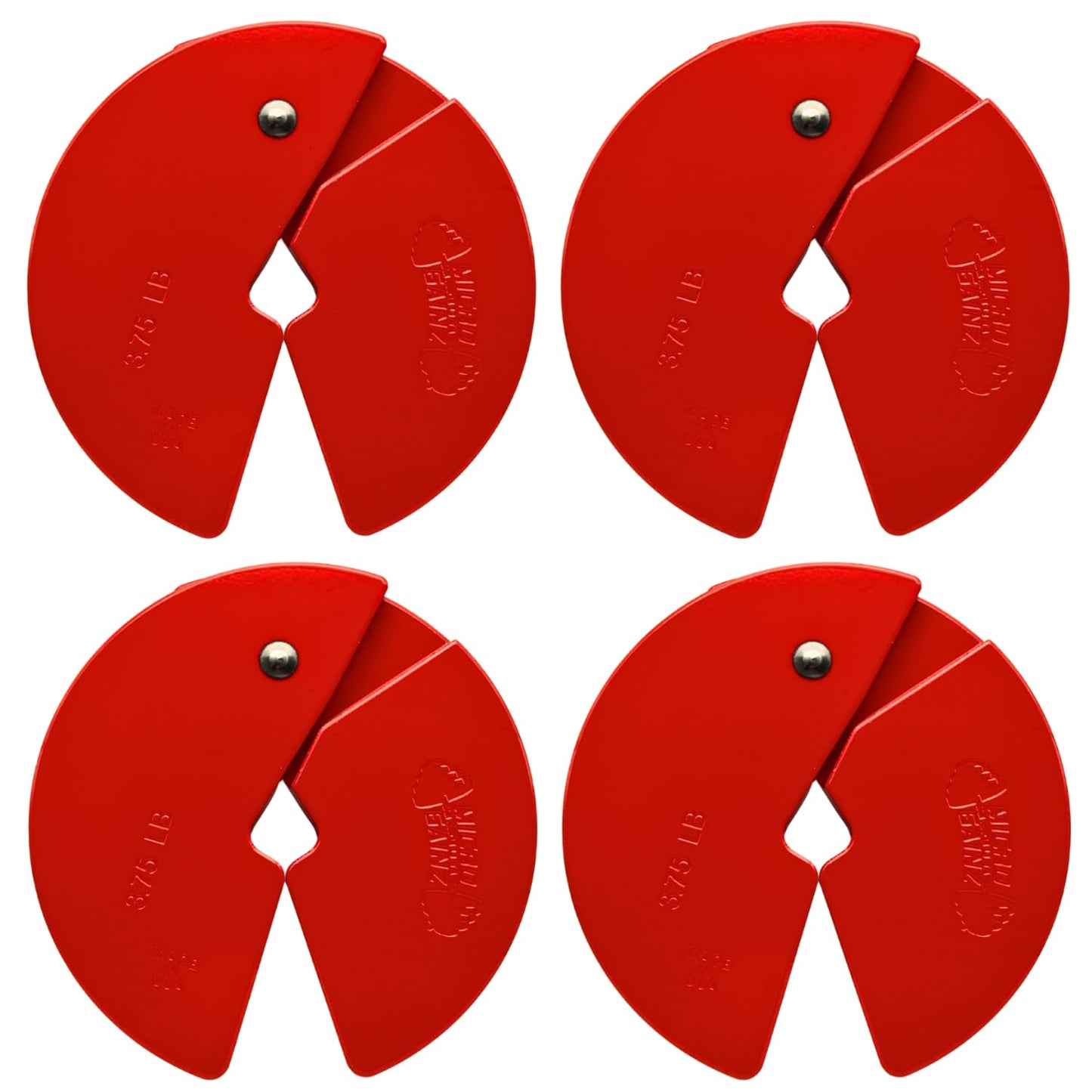 Micro Gainz Dumbbell Fractional 3.75 lb Weight Plate, Ideal for Micro Loading, (Choose Color) 4 Piece Fractional Weight Plates, Designed for Dumbbell Training, Made In USA (Red)