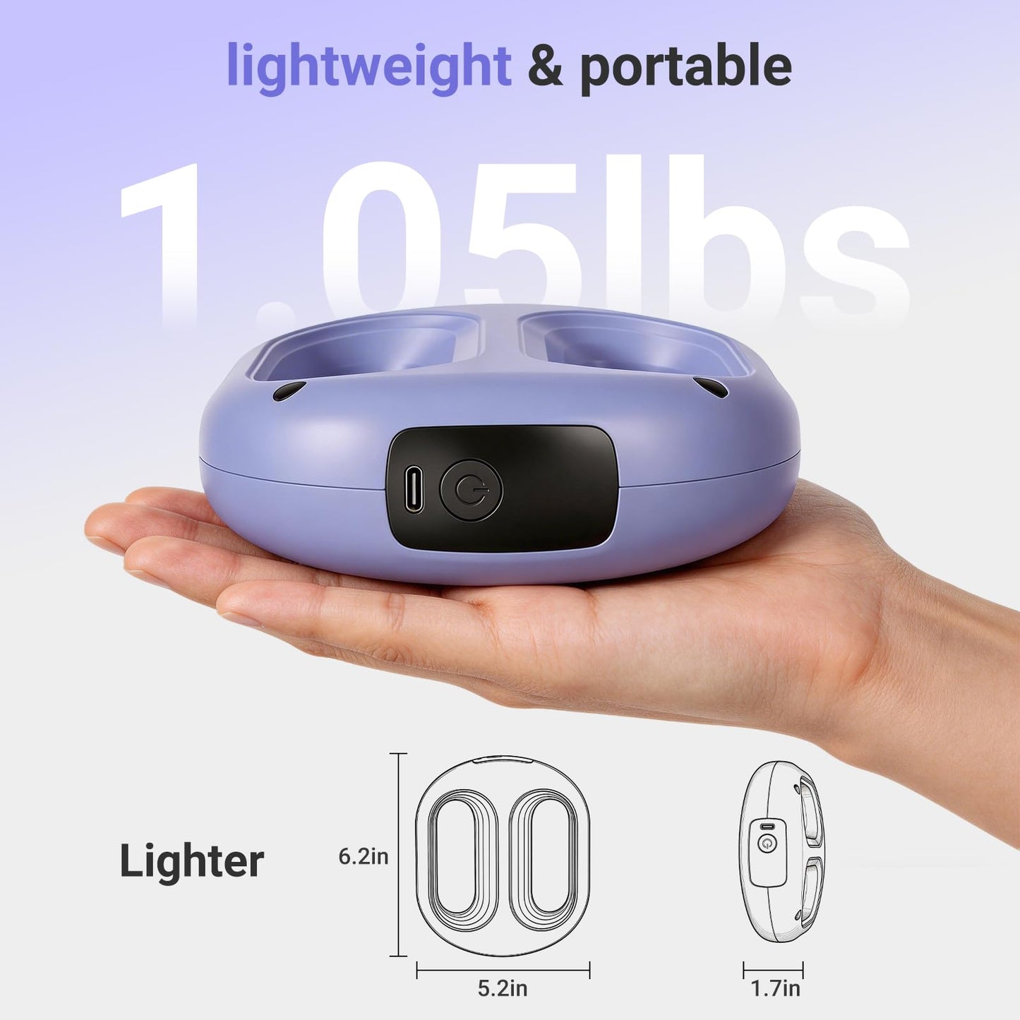BoxactionsS Vibration Plate for Lymphatic Drainage & Weight Loss - Portable Cordless Handheld Massager with 8 Levels, Mini Full-Body Fascia Ring with Belt - Gift for Women (Purple)