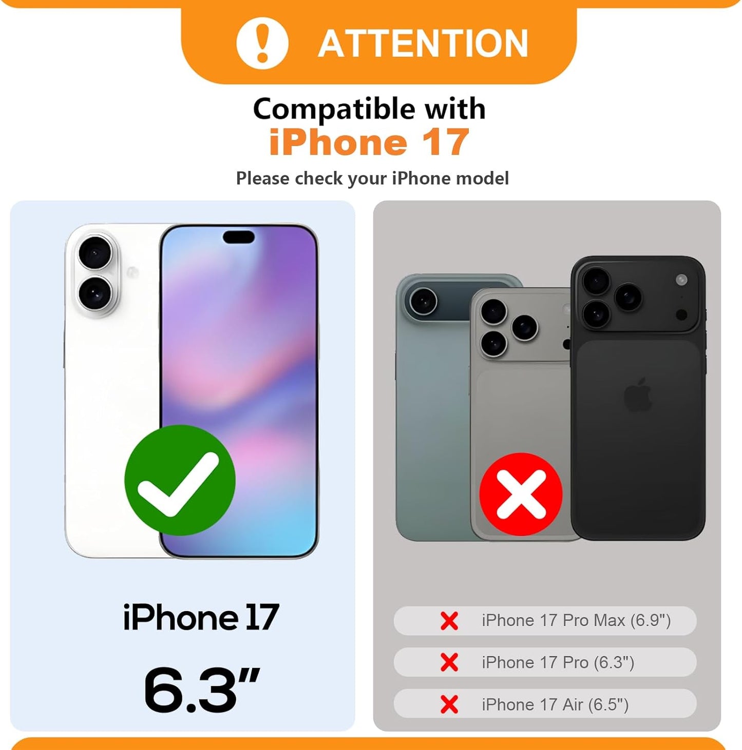 Bocasal 17 6.3 Inch for iPhone Wallet Case Compatible with MagSafe Wireless Charging, RFID Blocking Magnetic Leather