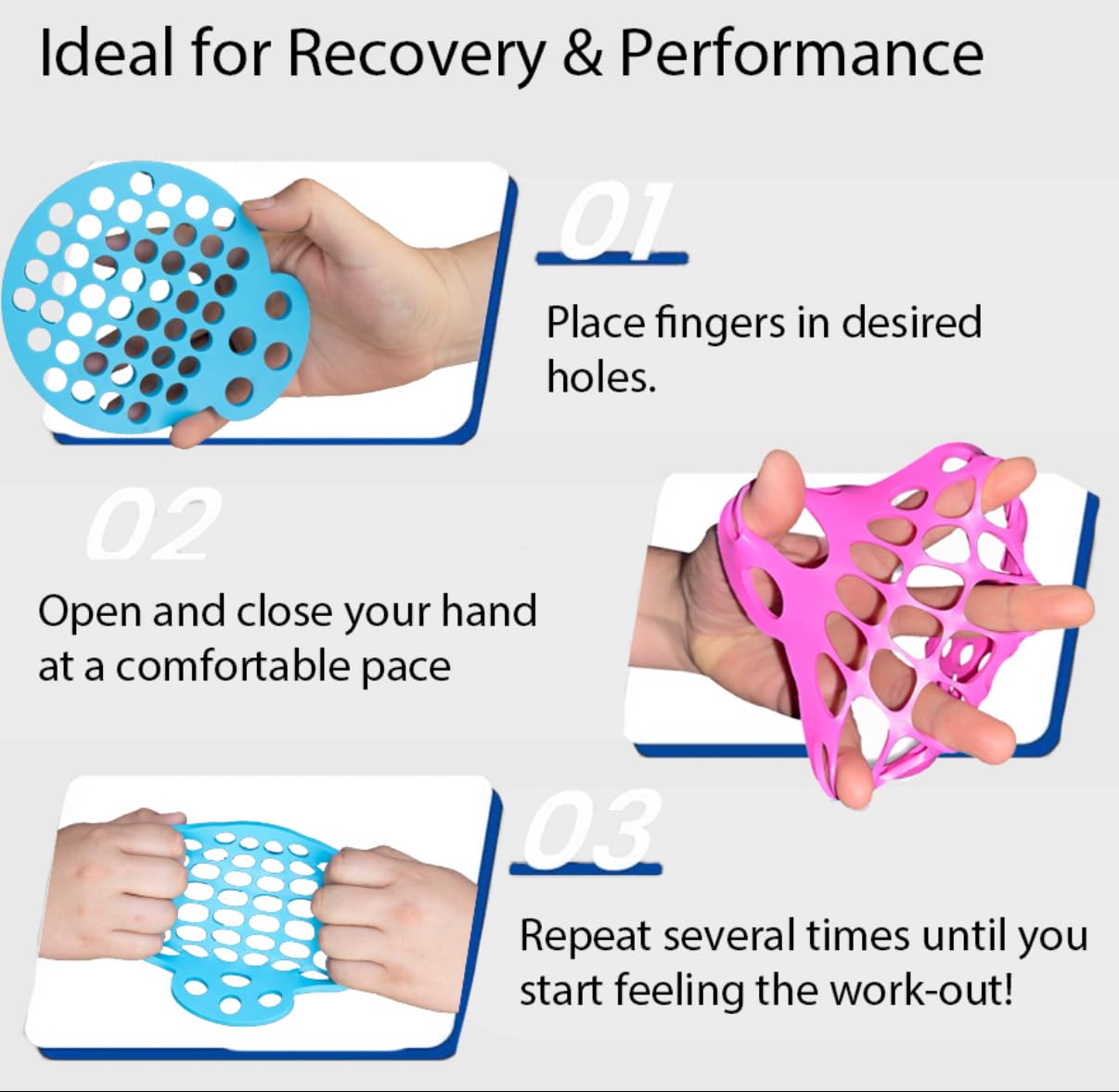 Finger Stretcher Hand Therapy Equipment (2-Pack) Finger Extension Exerciser for Grip Strength and Physical Therapy | Hand Exercise Web with Various Resistance Levels