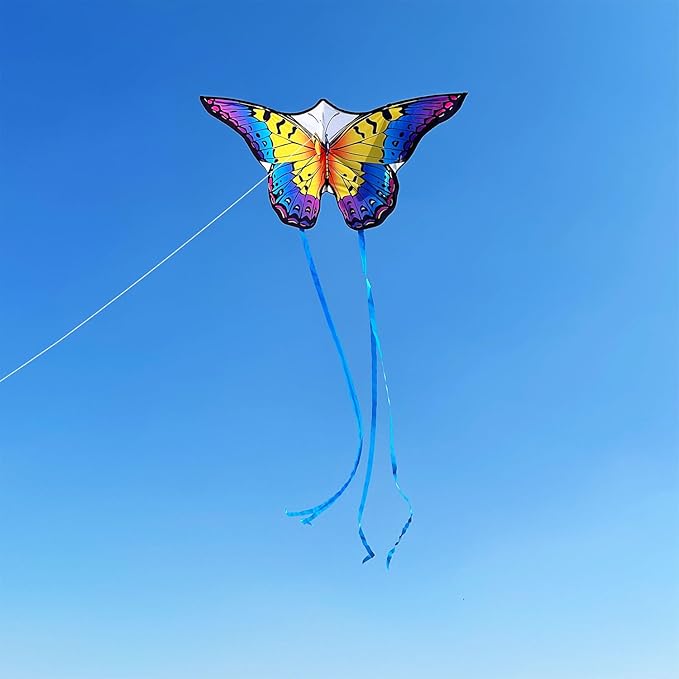 HONBO Butterfly Kites for Kids & Adults,55" x 28" Large Beginner Kite for Kids Ages 4-8,Easy to Fly for Beginners, Each Kite with 300ft Line Handle,Beach Kites for Outdoor Activities & Family Trip