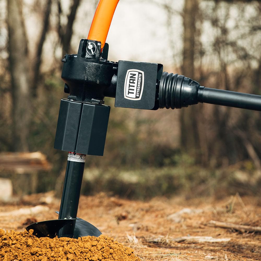 Titan Attachments 9" Auger Bit for 3 Point Post Hole Digger, 24" Drilling Depth with Fishtail Point, HD Steel, Digging Bit Only