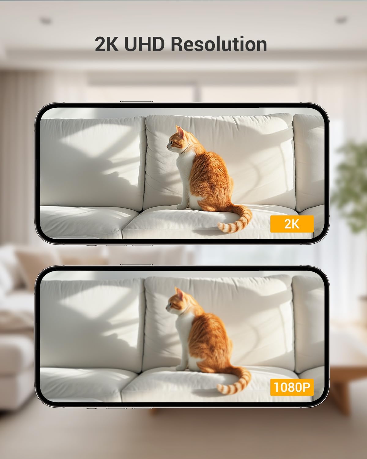 BoyKeep 2K 5G/2.4GHz 360 2-Way (White-2 Pack) Pet Camera, Indoor Security Camera, WiFi Cameras for Baby Dog with Phone
