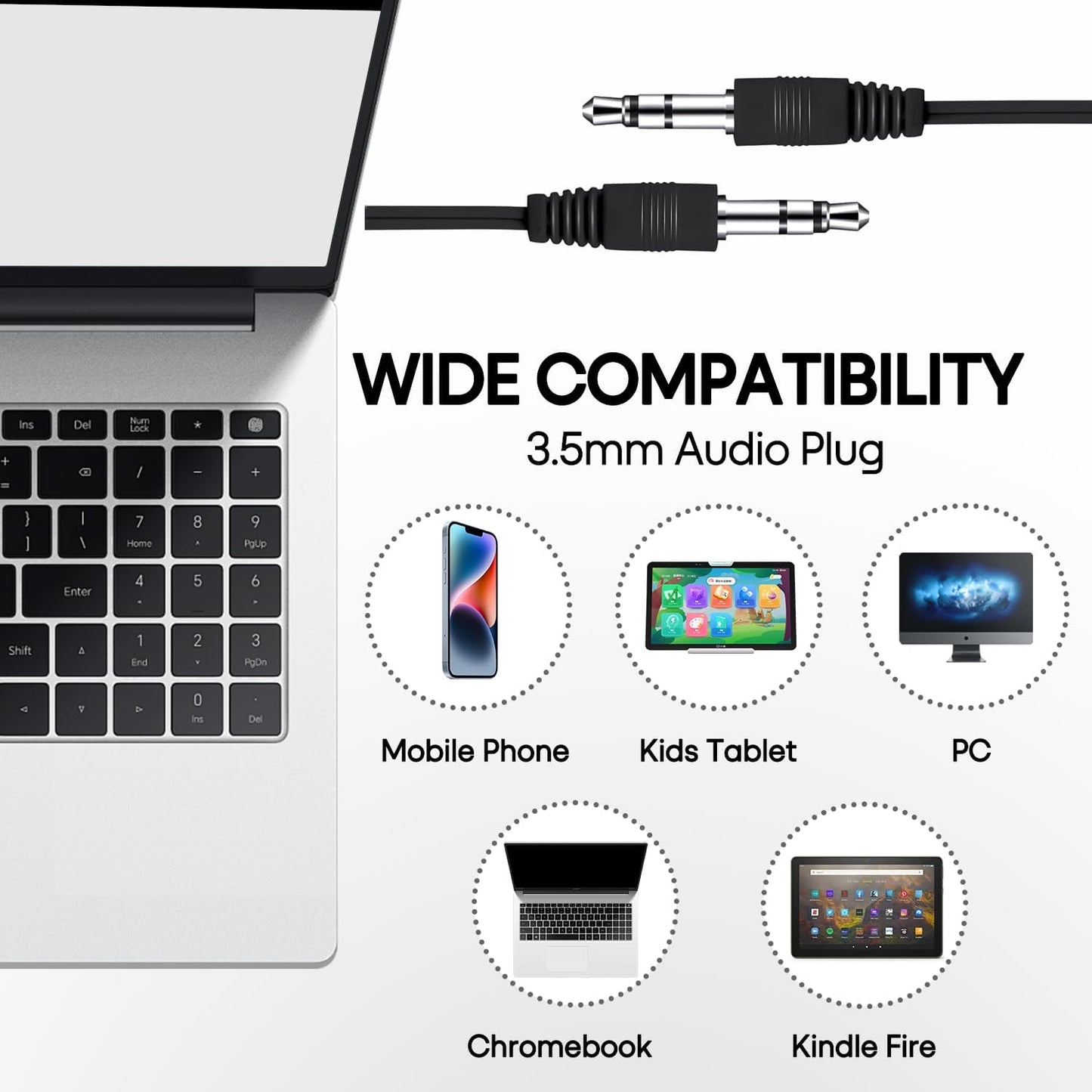 Gaosen 50 Pack Set (GS01,50 Kids Earbuds for School Classroom,Wholesale Class Wired Bulk Earphones for Children