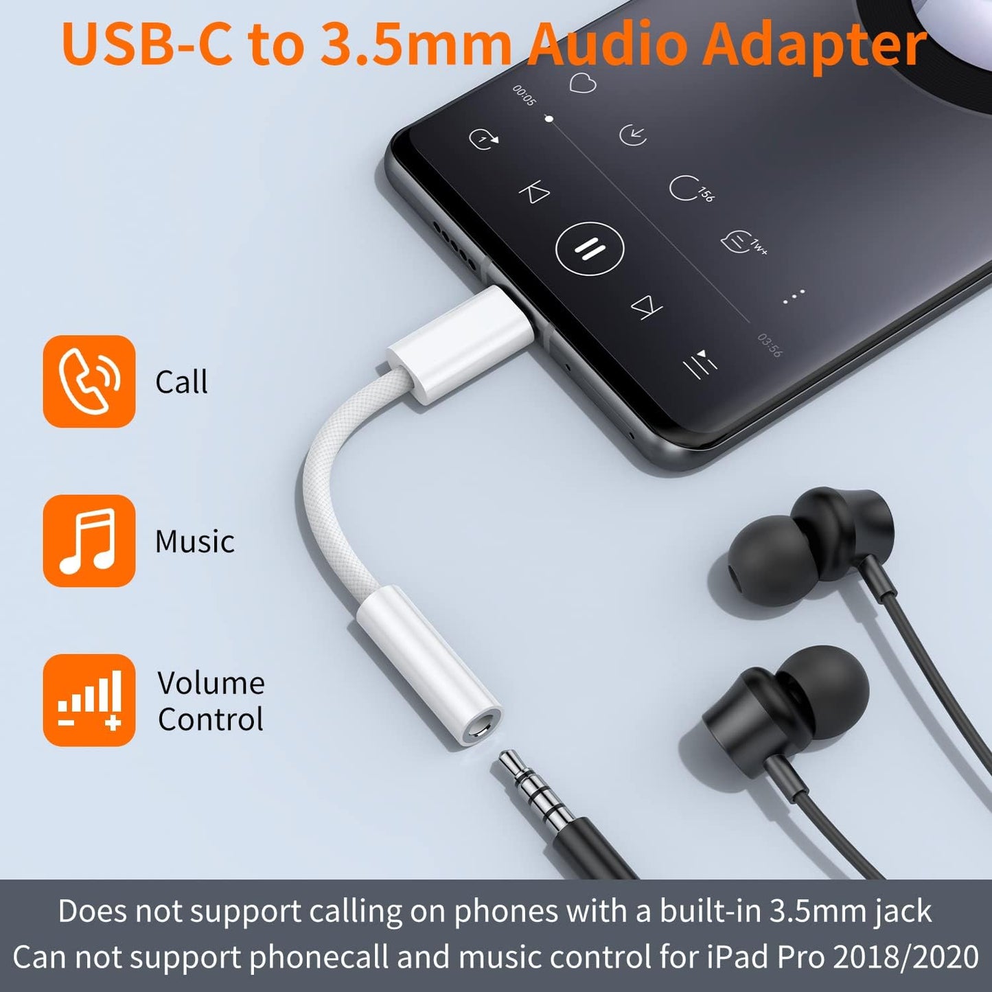JXMOX 3.5mm (2-Pack), 17 16 15 S23 S24 S25 9 8 USB Type C to Female Headphone Jack Adapter USB C to Aux Audio Dongle
