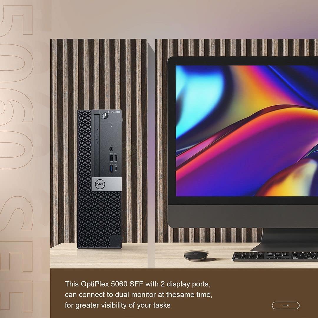 Dell OptiPlex 5060 SFF Bussines Desktop Computers, Intel 6-Core i5-8500 3.0 GHz Turbo 4.10GHz, 16GB DDR4 Ram, 512GB SSD, Keyboard & Mouse, WiFi, 4K Support, Win 11 Pro, Black (Renewed)