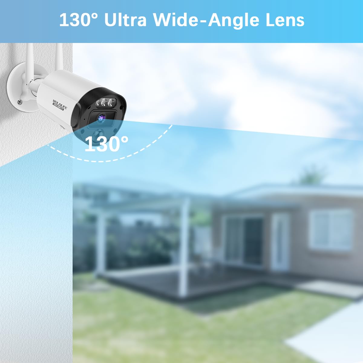 【90 Days Storage】 Outdoor Wireless Security Camera System, Wireless Cameras for Home Security, WiFi Video Surveillance, Home Security Cameras Systems