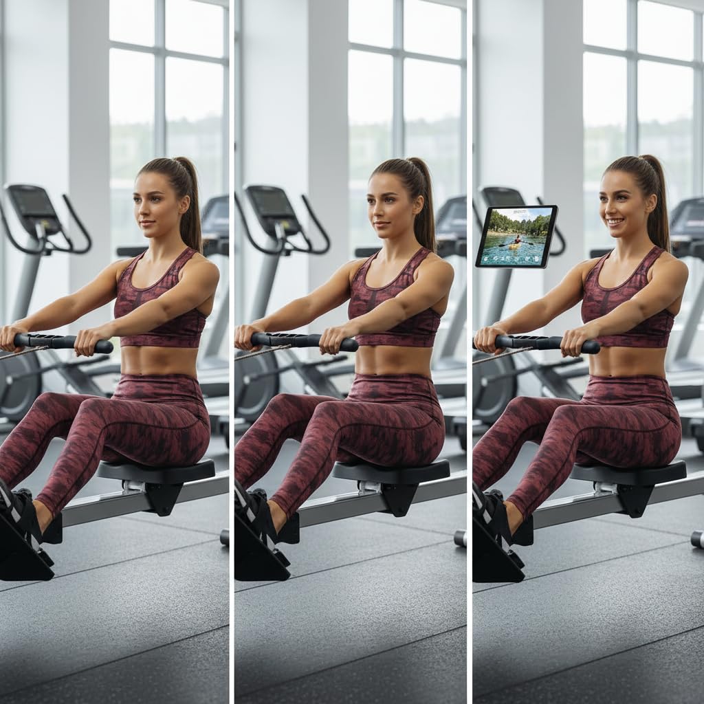 Air Rowing Machine for Home, 10-Level Adjustable Wind Resistance Professional Indoor Rowers, Foldable Commercial Row Machines with LCD Display and Wheels, Comfortable Seat, Easy Storage