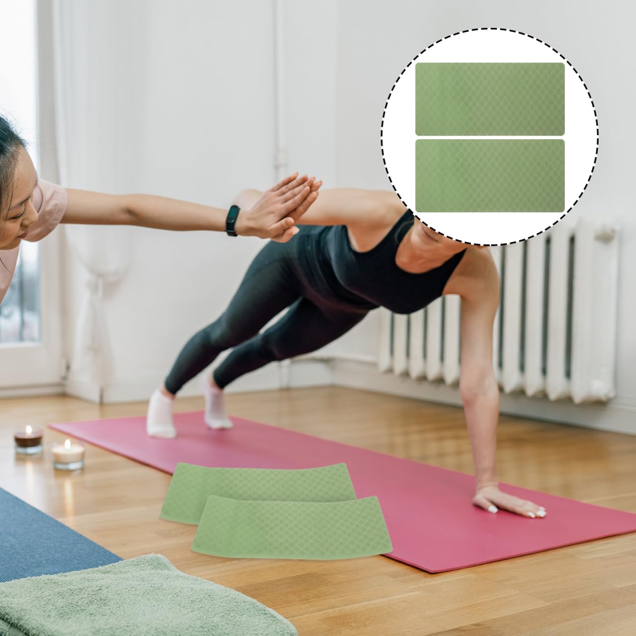 EXAOMBLE 1 Pair High-elastic Yoga Knee Pad and Elbow Cushion for Comfortable Support Non- Fitness Accessory for Yoga Kneeling and Thick Cushions