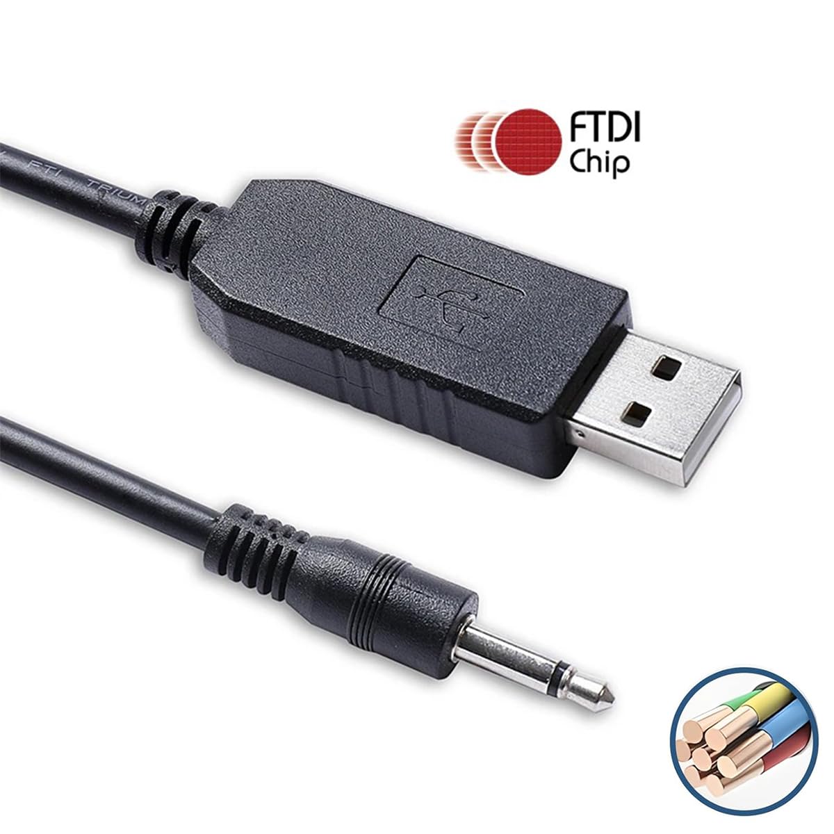 Cutesliving 3.5mm Programming FT232RL 5V (1.0M, USB to CI-V Cable - USB UART TTL Adapter for Amateur Radios - CAT