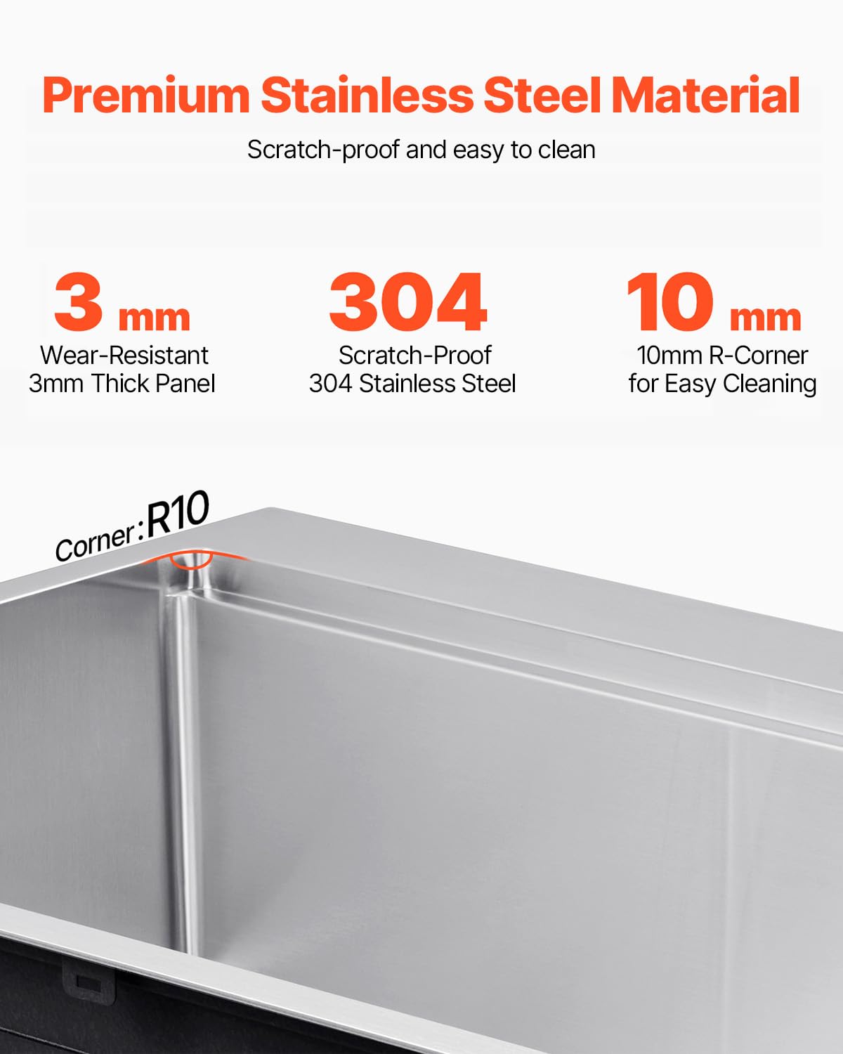 VEVOR Drop In Kitchen Sink 30 Inch Kitchen Sink Workstation, 304 Stainless Steel Top Mount Sinks, Drop-In Single Bowl with Ledge & Multiple Accessories Sink for RV, Prep Kitchen, Bar 30 x 22 x 9inch