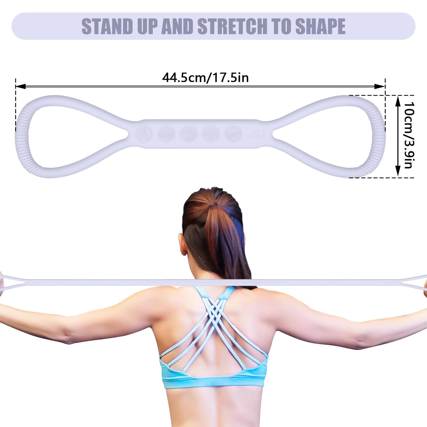2026 Upgraded Figure 8 Resistance Band for Physical Therapy, Shoulder Back Arm Exercise Bands, 3 Resistance Levels for 15 25 35 Lb for Adult Elderly Kids