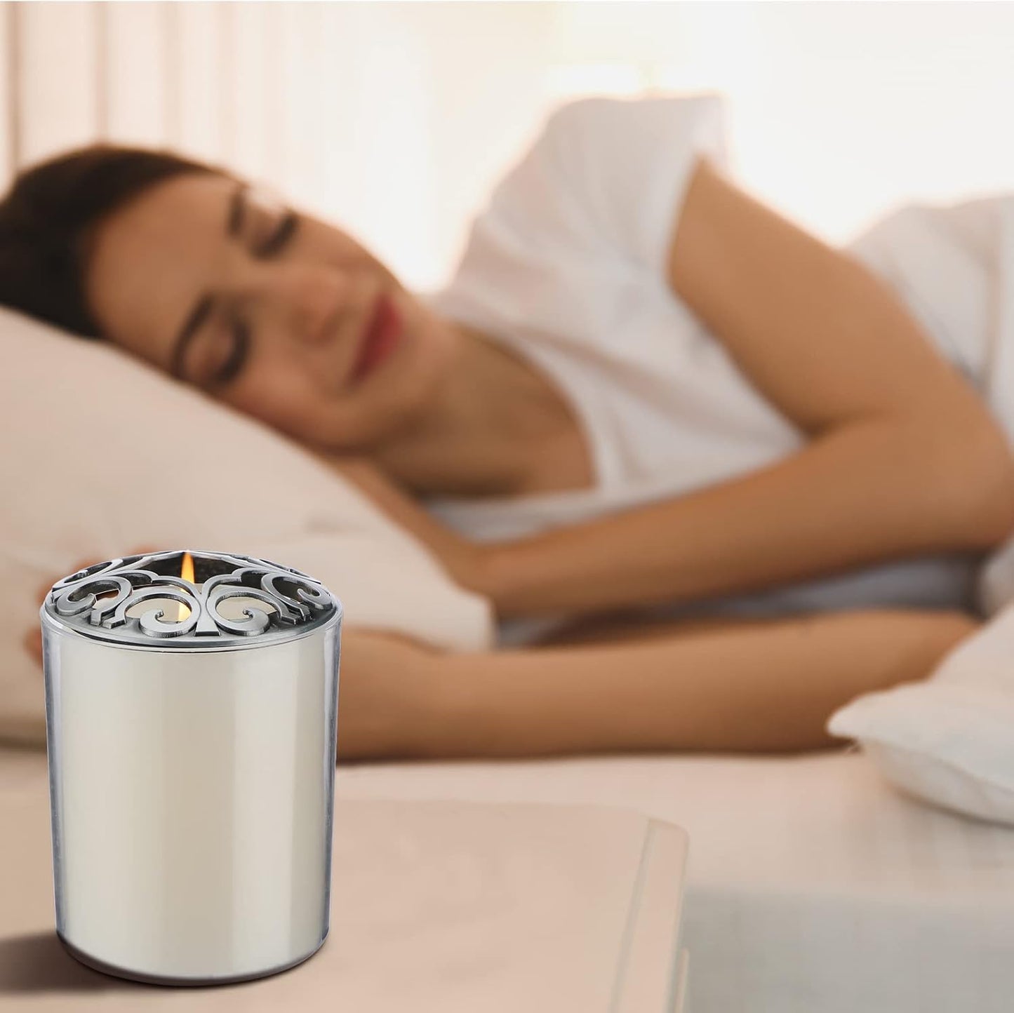 Shellwei Candle Toppers - 4 Pcs Silver Jar Lids for Even Burning | Perfect Accessories for Scented Candles