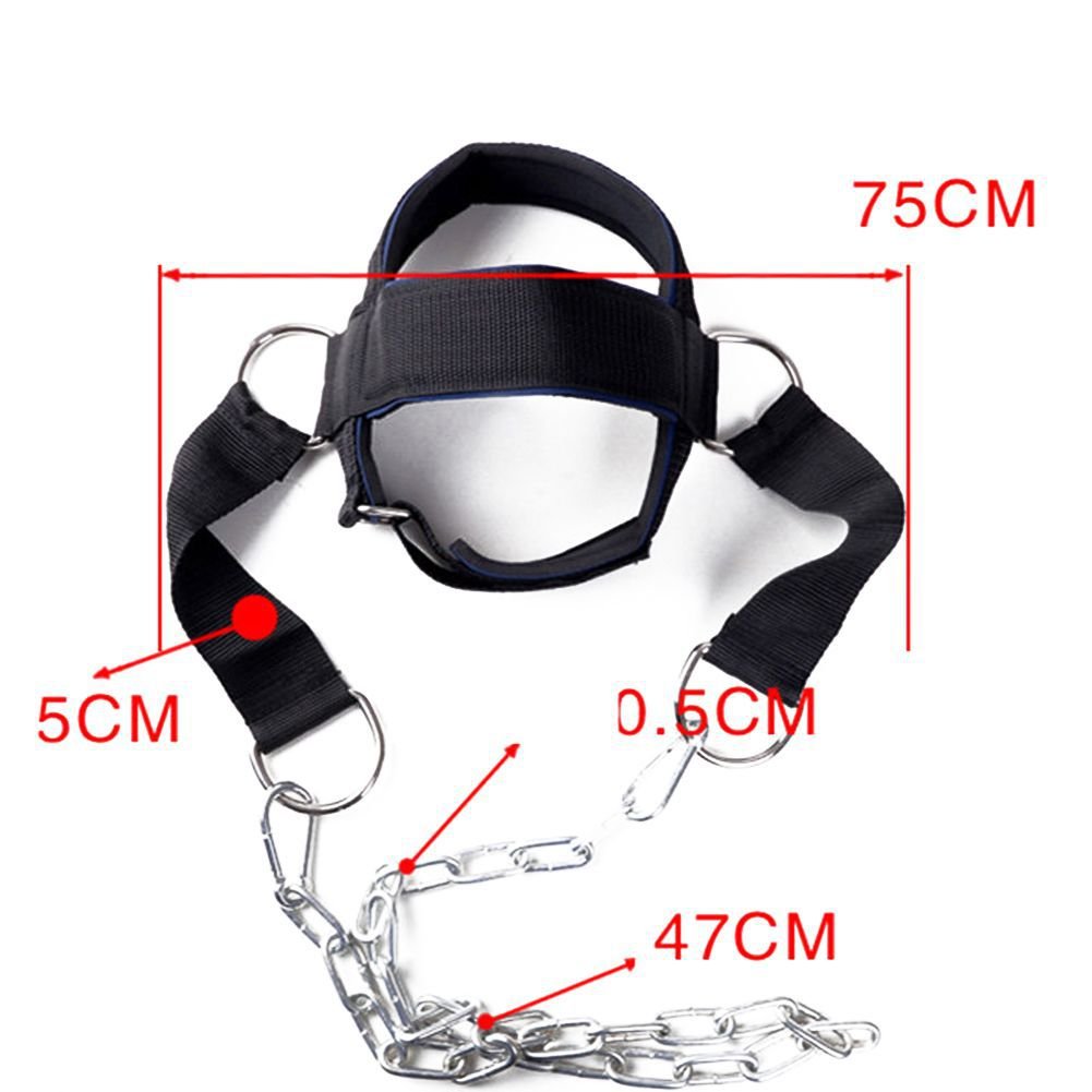YCYU Padded Neck Training Head Harness with Chain Weight Lifting Chin & Head Neck Exerciser Straps Gym Bodbuilding Equipment for Stronger Neck
