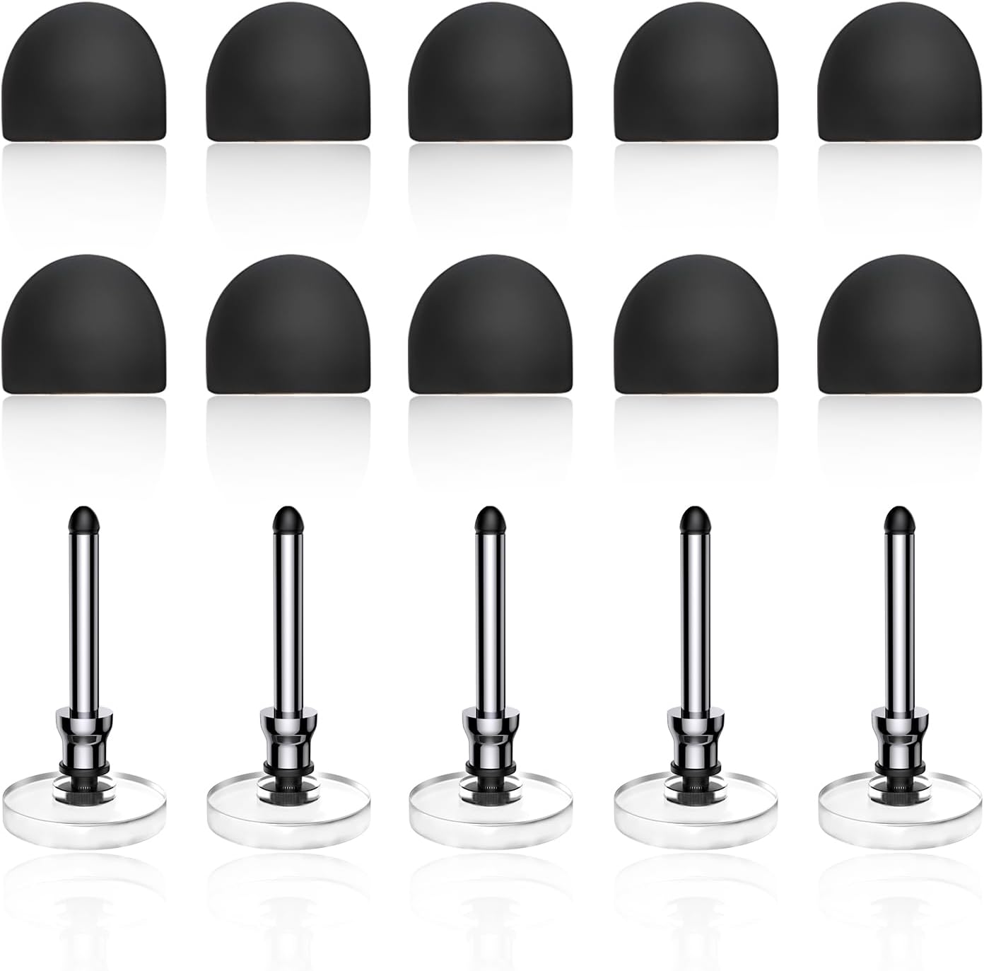Bopomofo 10 Tips+5 Rubber Transparent Disc Trips,High Precision and High Sensitivity Stylus Replacement Tibs,Black