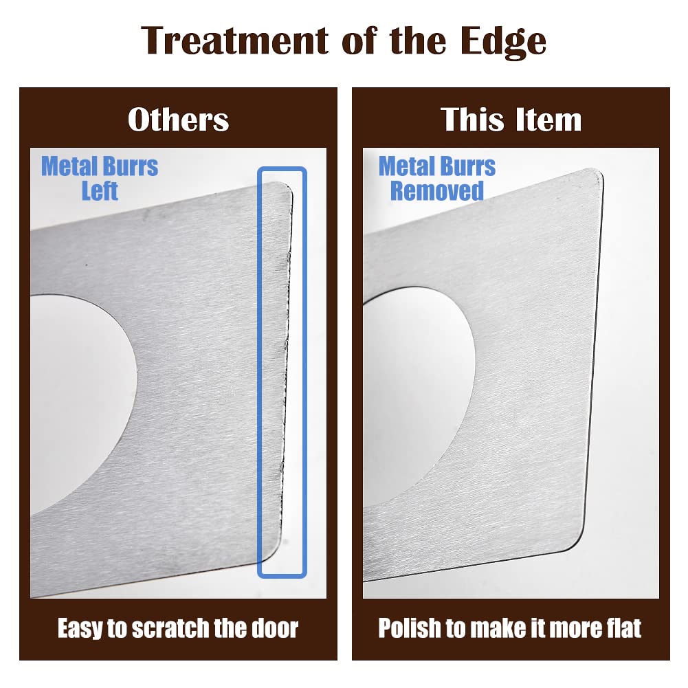 MOSECYOU Door Reinforcement Plate, Door Lock Repair Plate, Door Knob/Lever/Deadbolt Fixing Filler Cover Plate, Satin Thickened (2PCS)