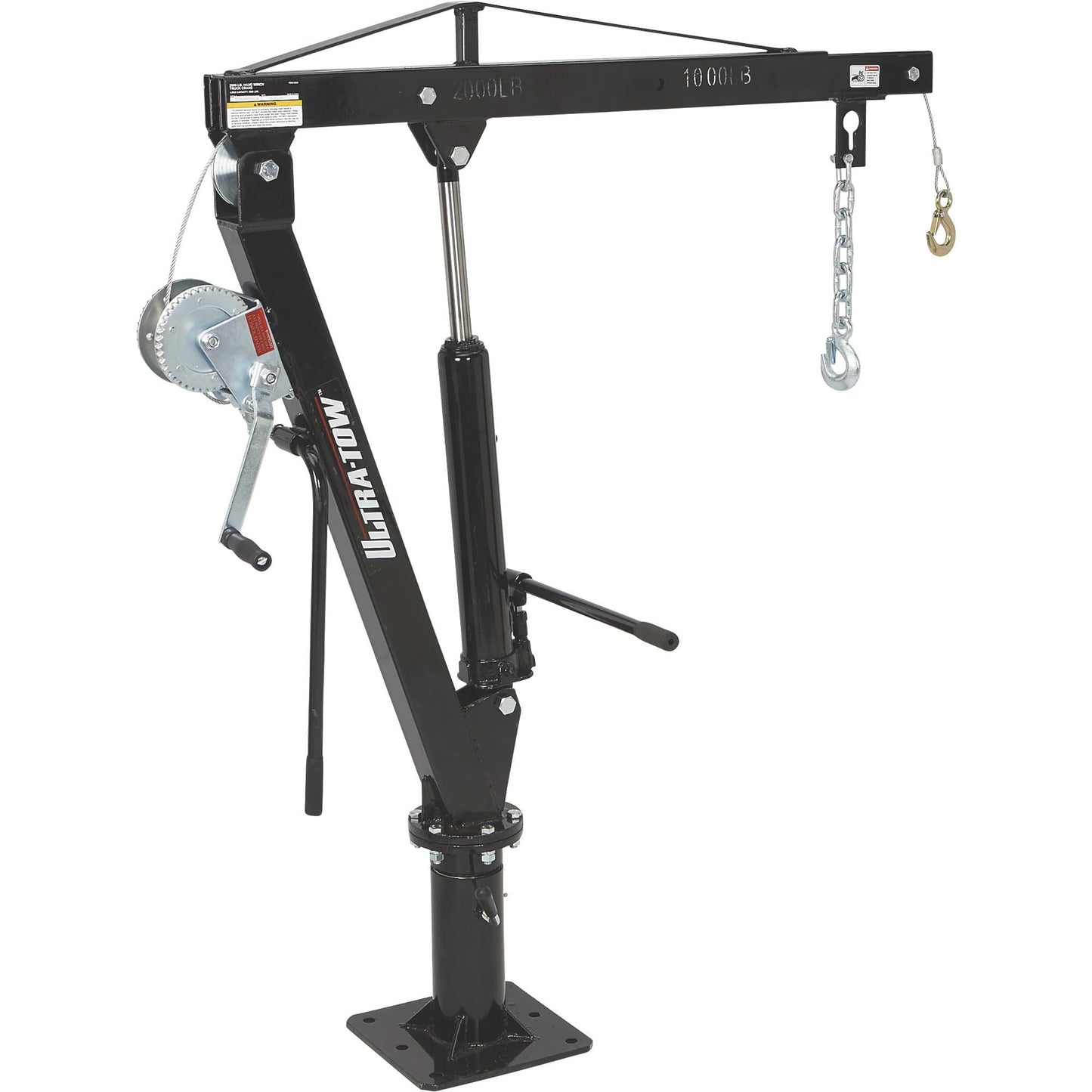 Ultra-Tow Hydraulic Pickup Truck Crane with Hand Winch - 2000-Lb. Capacity
