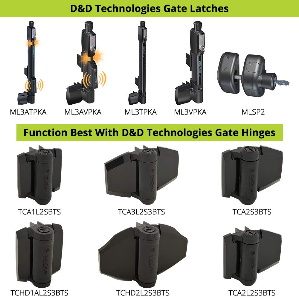D&D Technologies ML3TPKAWT MagnaLatch Top Pull 20-inch Gate Latch, Magnetic Lock System, Professional-Grade Pool & Child Safety Gate Latch, Weather-Resistant Hardware, Any Square Gate Frame and Post