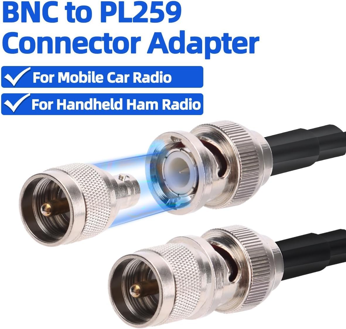 Arridioter 27MHz PL259 CB Radio Antenna Magnetic Mount Whip Soft CB Antenna Kit with BNC Male Adapter Compatible