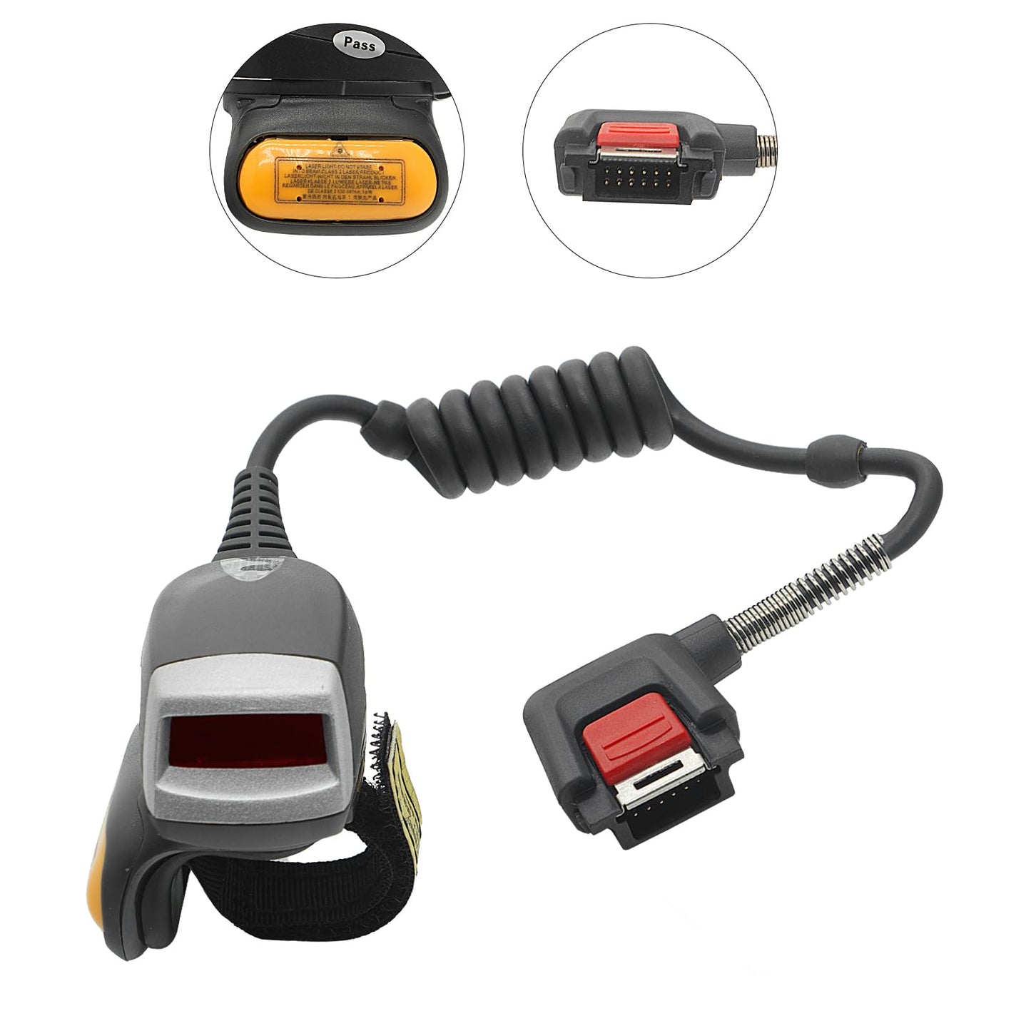 RS4000 Finger Ring Scanner 1D Laser Corded Barcode Reader for Zebra WT6000 Wearable Mobile Computer, Snsitive Accuracy Scanning (RS4000-HPCSWR)