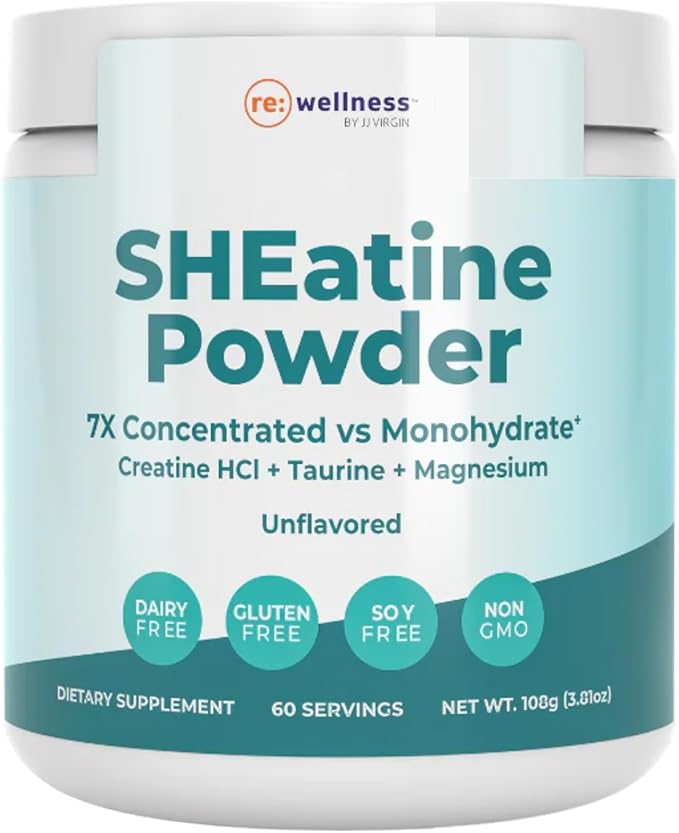 Reignite Wellness by JJ Virgin | SHEatine Powder | Creatine Trifecta for Powerful Aging | Creatine HCL, Taurine & Magnesium Glycinate | Unflavored 60 Servings