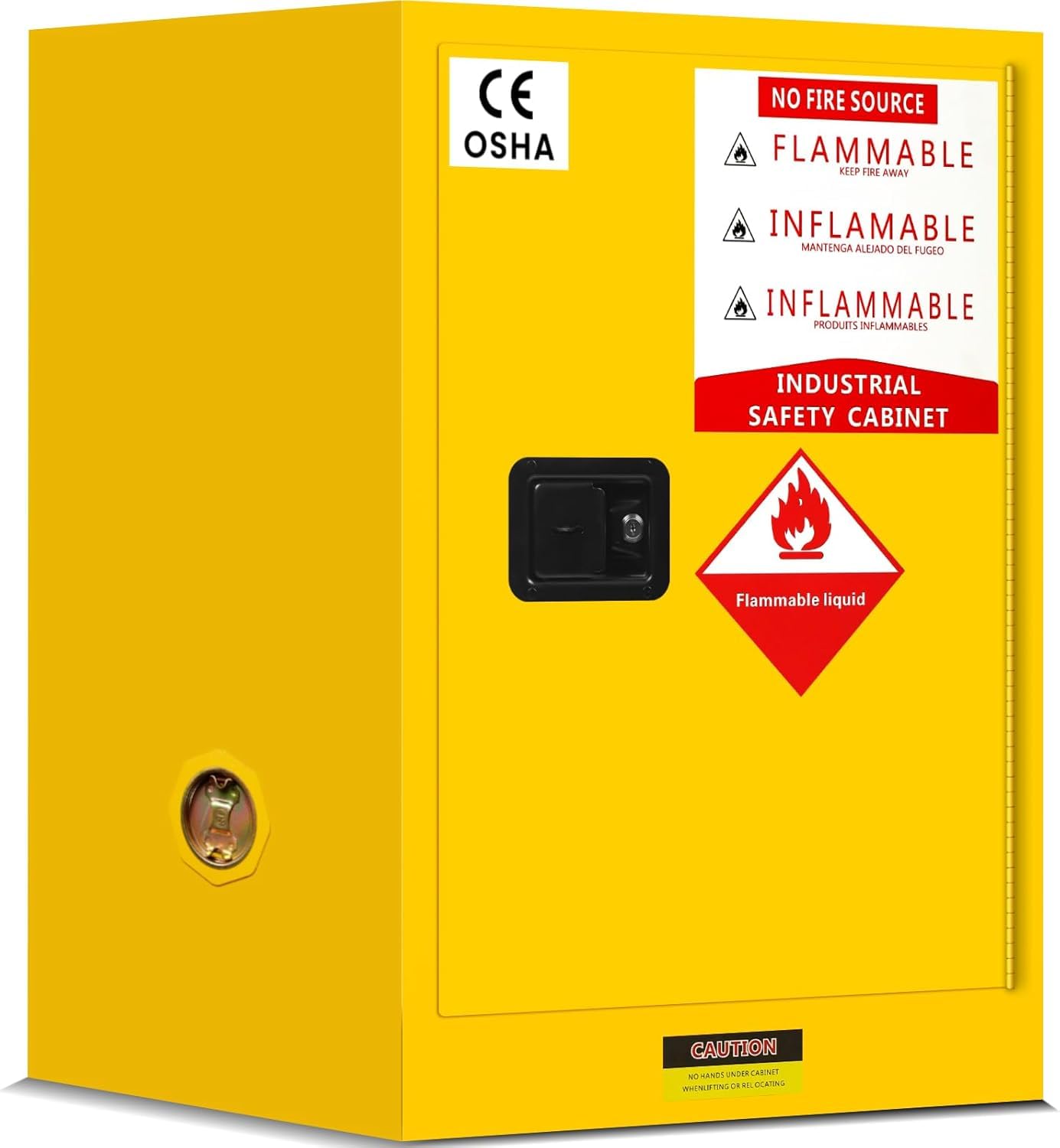 YTOXEO 16 Gallon Flammable Storage Cabinet, 23.5" H x 18.11" W x 18.11" D Thickened Galvanized Steel Flammable Safety Cabinet, Fire Safety with Adjustable Shelf, for Industrial and Home Use