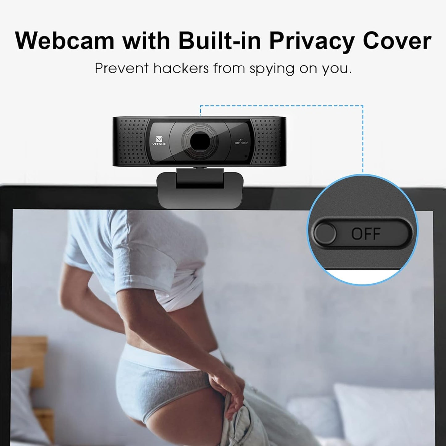 VITADE 1080P 928A HD Webcam with Microphone & Cover Slide, Pro USB Computer Web Camera Video Cam for Streaming Gaming