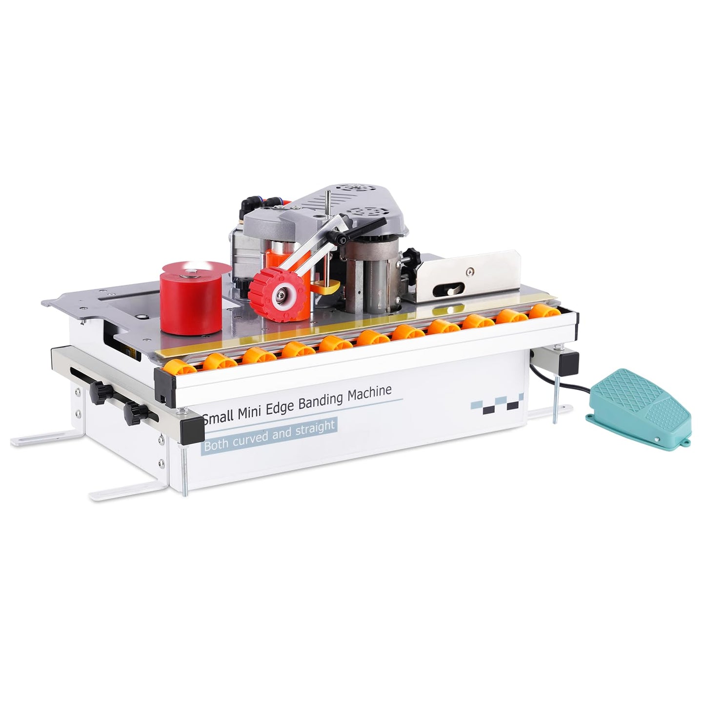 Edge Bander Banding Machine Mini Automatic Tape Breaking Edge Banding Machine Microcomputer Control Curve Straight Edge Sealing Dual-Side Gluing Adjustable Speed 110V