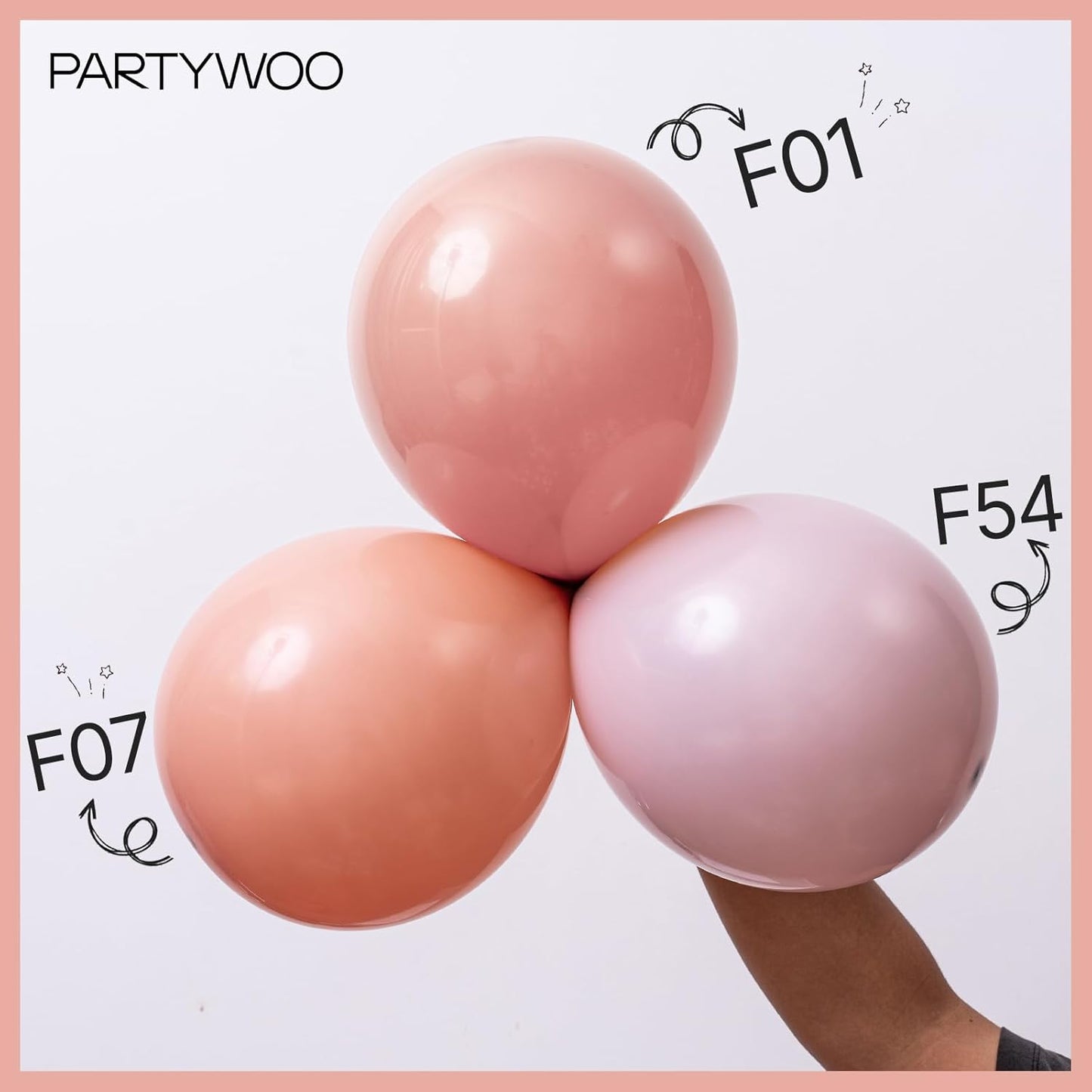 PartyWoo Dusty Pink Balloons - 100pcs Blush Pink Balloon Arch Kit for Baby Shower & Birthday Decor | Various Sizes